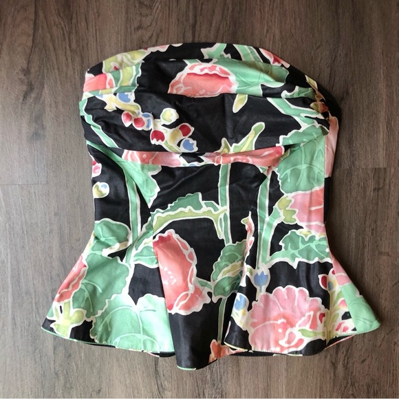 VTG Barboglio Peplum Tiered Mini Dress Size 8 Black Floral Glamoratti 80s Luxury - Picture 4 of 13